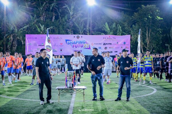 Suasana pembukaan Shaping Futu23 Hotelier Football League 2026 di MAB Mini Soccer Batu