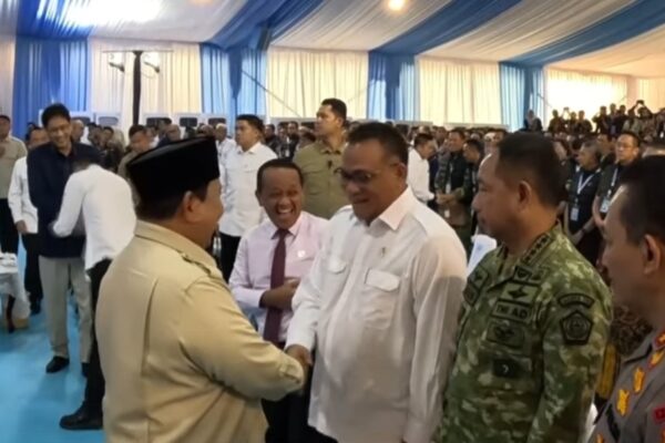 Presiden Prabowo Subianto dalam acara penyerahan denda administratif Satgas PKH di Kejaksaan Agun