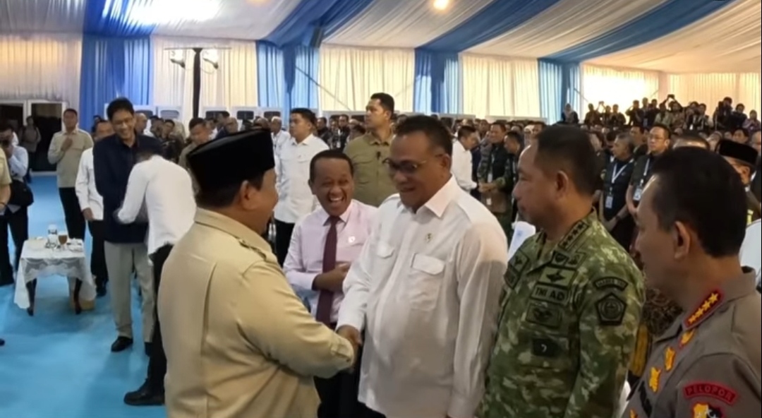 Presiden Prabowo Subianto dalam acara penyerahan denda administratif Satgas PKH di Kejaksaan Agun