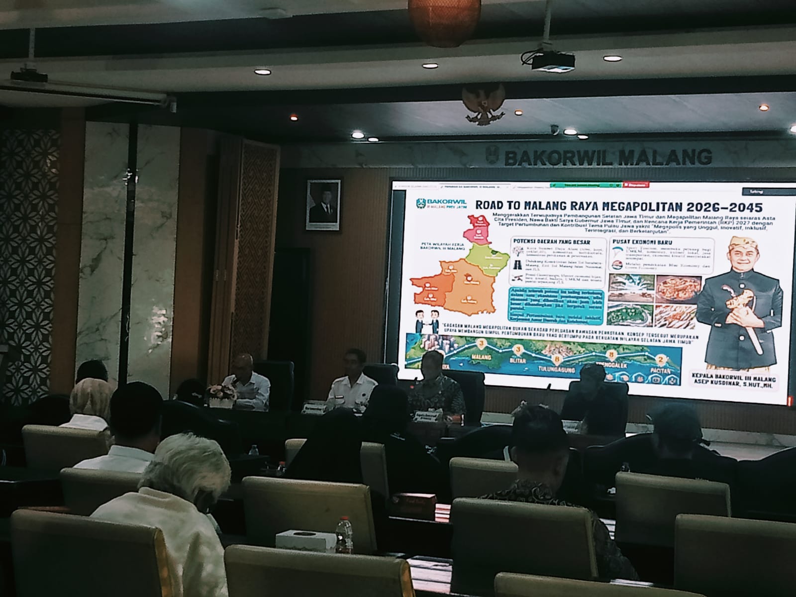 Suasana forum Orkestrasi Strategic Planning Road to Malang Raya Megapolitan di Ruang Arjuno Bakorwil Malang