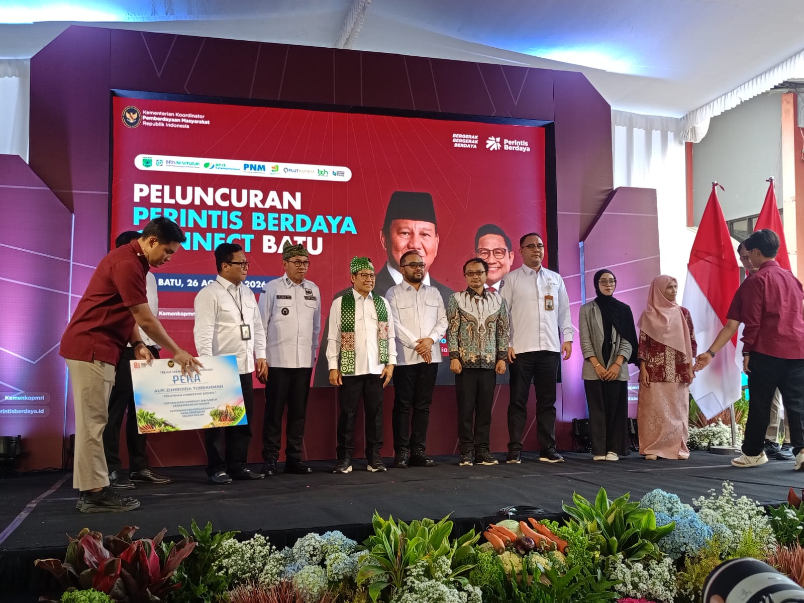 Menteri Koordinator Pemberdayaan Masyarakat Muhaimin Iskandar memberikan sambutan di acara Perintis Berdaya Connect, PLUT KUMKM Kota Batu."