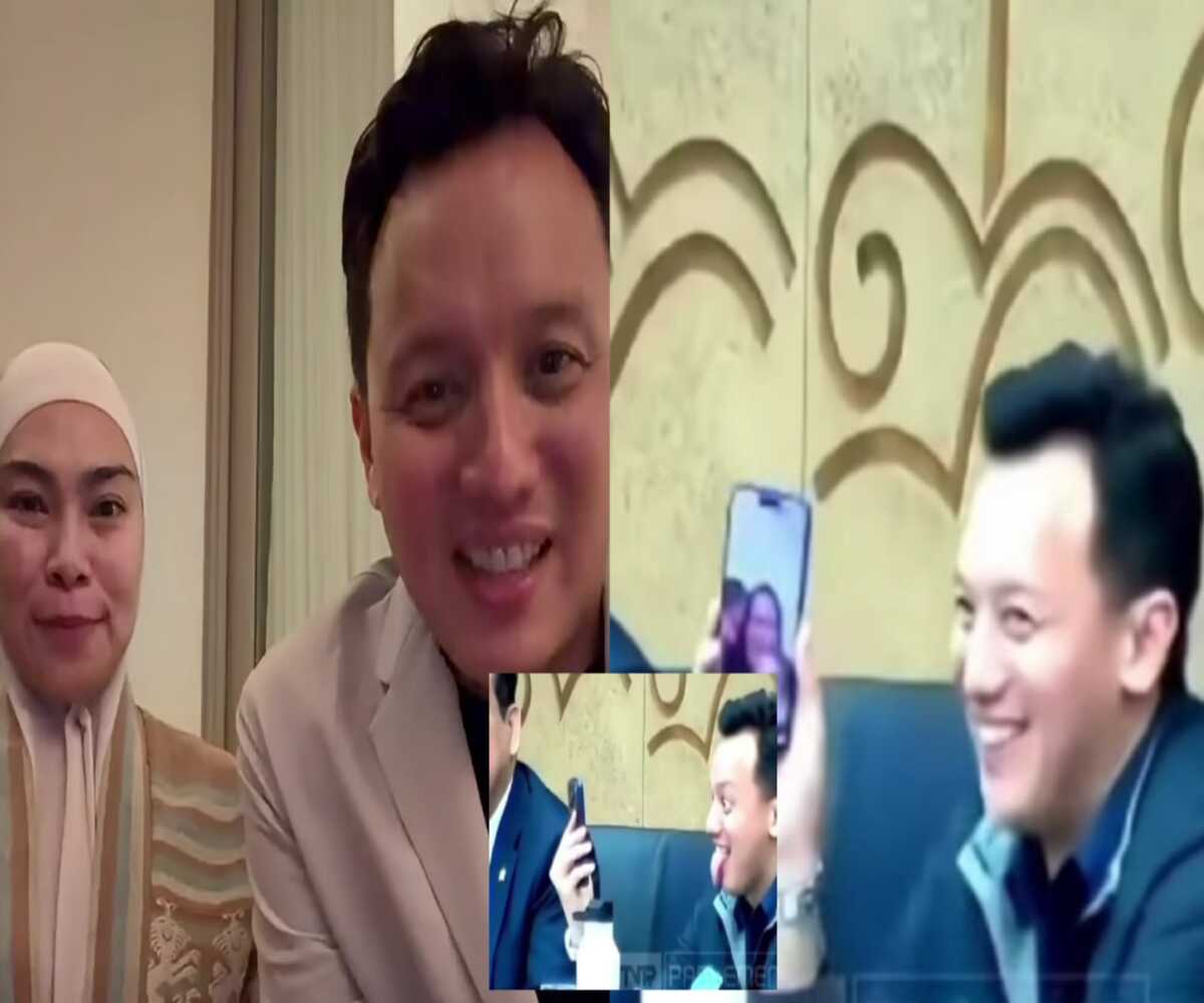 Tangkapan layar video viral Moreno Soeprapto saat menerima video call di rapat DPR."